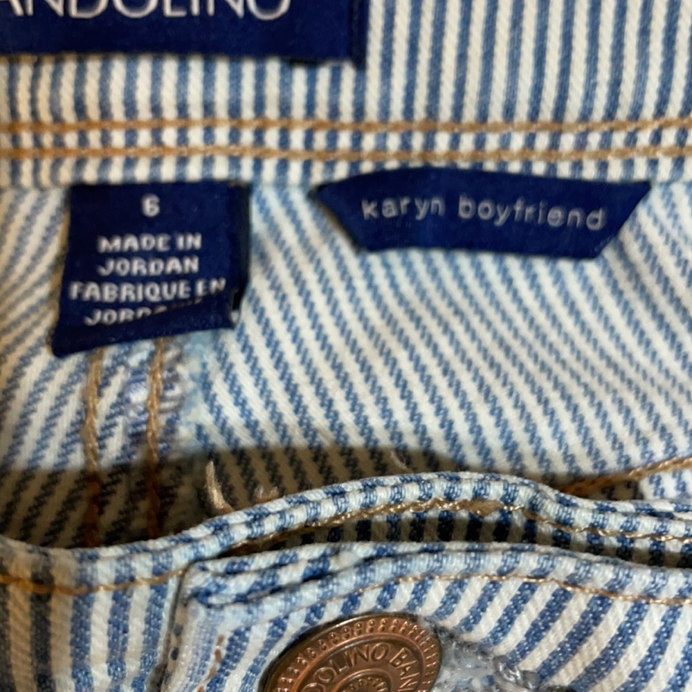 Bandolino Women’s SZ 6 Karen Boyfriend Striped 5 Pocket Ankle Jean - Picture 5 of 13